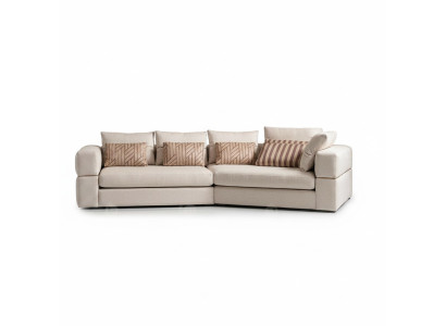 Hoekbank Stoffenbank Gestoffeerde bank Beige Banken Modern Woonkamer Ontwerp