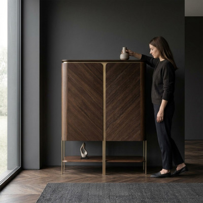 Drankkast Kast Houten kast Houten bar Bruin Drank Ontwerp Flessen