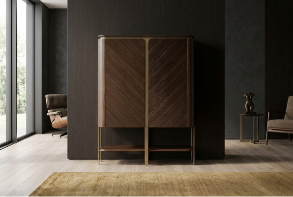 Drankkast Kast Houten kast Houten bar Bruin Drank Ontwerp Flessen