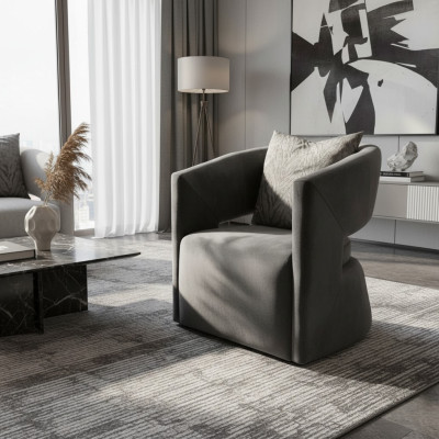 Fauteuil Cocktailfauteuil Bekleding Een-zitter Zitter Luxe Clubsessel Grijs