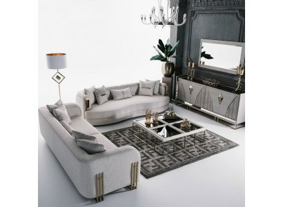 Complete bankstelsel Driezits stoffen bankstel set 8-delig Woonkamer Groot