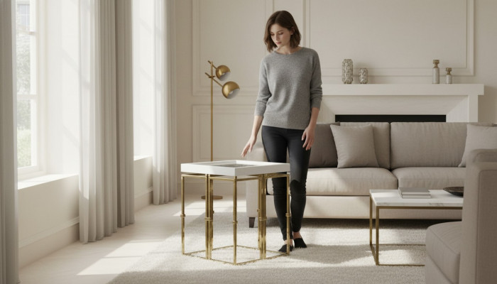 Bijzettafel Salontafel Koffietafel Slaapbank Tafel Woonkamer Goud