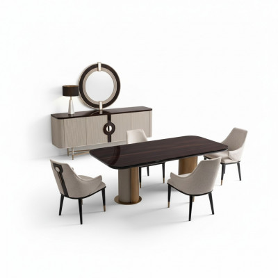 Eethoek Eetkamer Eethoek Luxe Eettafel Stoelen Beige Hout Set 9-delig