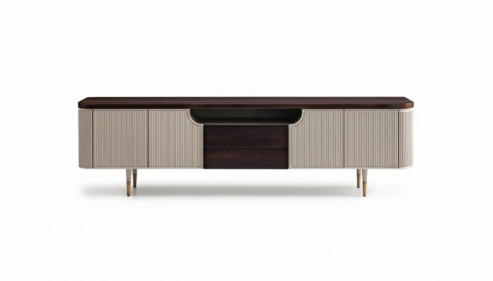 Sideboard TV Standaard RTV Lowboard Hout Beige Moderne Tafel Woonkamer