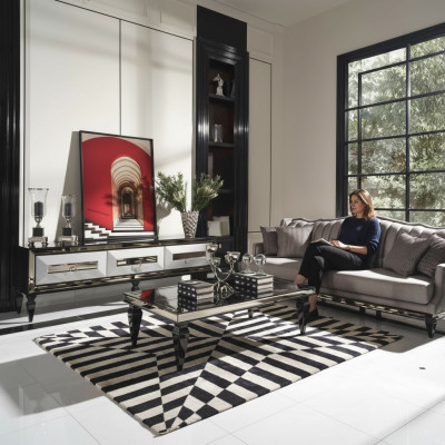 Garnituur 4-zits bankstel stoffen sofa salontafel grijs tv-meubel set 3-delig