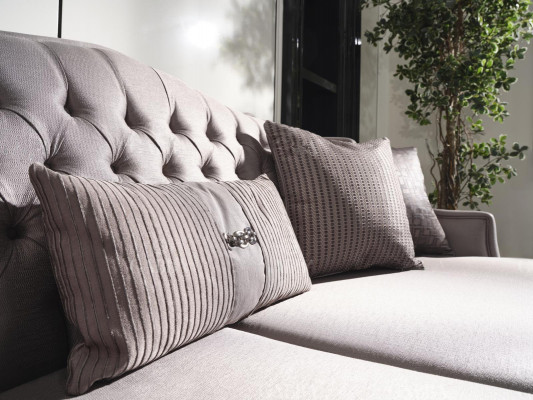 Bankstel Bank 3 Fauteuils Stoffen Bank Grijs 3-delig Driezitsbank