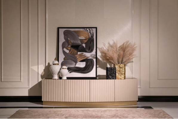 Sideboard Dressoir Kast Houten kast Hout Beige Woonkamer