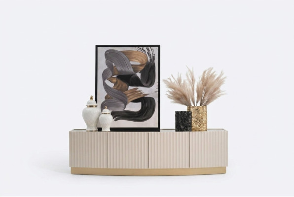 Sideboard Dressoir Kast Houten kast Hout Beige Woonkamer