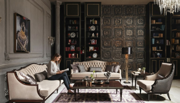 Bankstel Vierzitter Driezitter Fauteuil Grijs Salontafels Stoffen bank.
