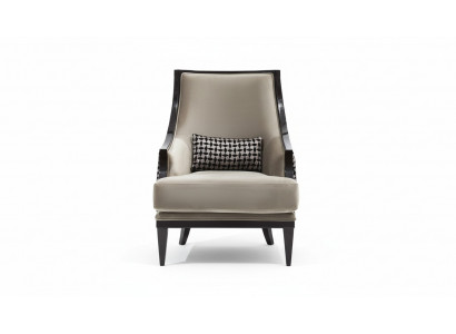 Fauteuil Oorfauteuil Eenzitter Zitter Stof Grijs Woonkamer Klassiek