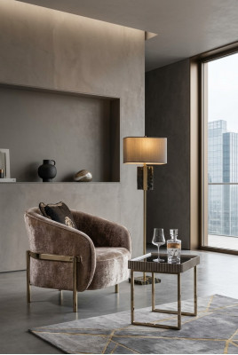 Woonkamer Compleet Fauteuil Bijzettafel Beige Stof Oorfauteuil Set