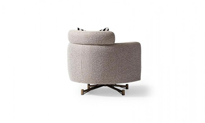Fauteuil met voetenbankje Oorfauteuil Tv-fauteuil Grijze gestoffeerde fauteuil Zerba