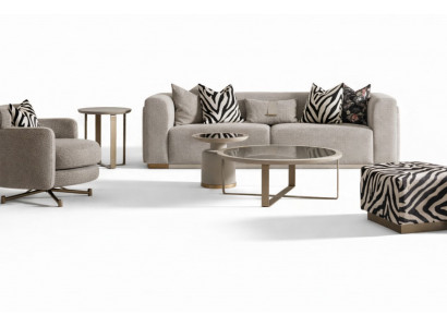 Sofagroep Viersitzer Fauteuil Stoffen Bank Salontafels Grijs Set van 6 delen