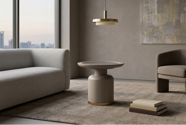 Bijzettafel Koffietafel Salontafel Beige Woonkamer Hout