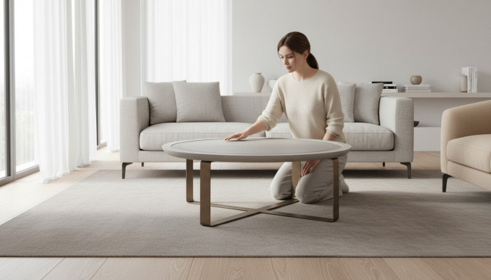 Salontafel Moderne bijzettafel Koffietafel Banktafel Beige Metaal