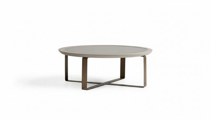 Salontafel Moderne bijzettafel Koffietafel Banktafel Beige Metaal