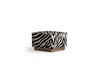 Poef Zebra-print Zitkubus Stof Bekleding Woonkamer Zitplaats