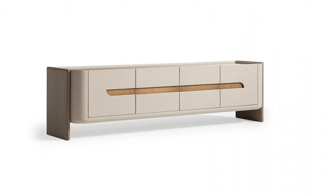 Dressoir RTV Lowboard TV-standaard Beige Hout Woonkamerkast Modern
