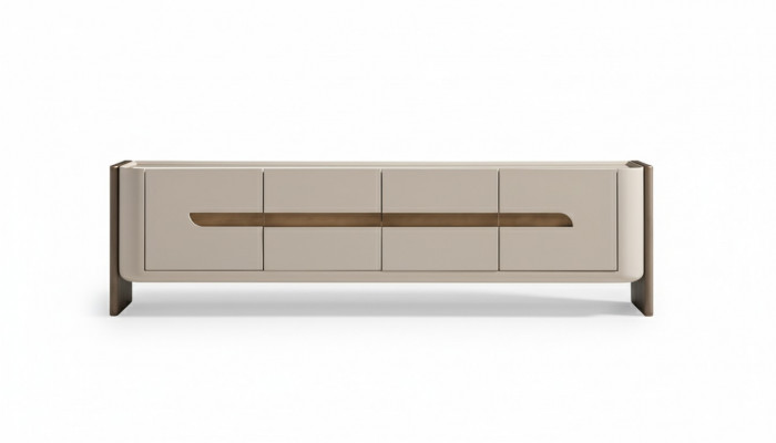 Dressoir RTV Lowboard TV-standaard Beige Hout Woonkamerkast Modern