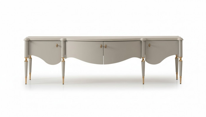 Sideboard TV-laagbord TV-standaard Beige hout Woonkamer Tafel Kast