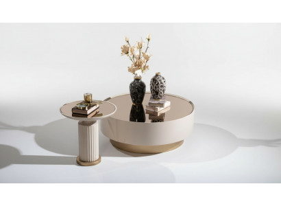 Volledige salontafel bijzettafel sofabtafel koffietafel beige luxe