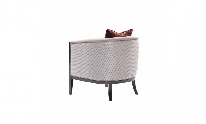 Fauteuil met grijze stoffen bekleding en oorfauteuil, cocktailstoel, ontspanningsstoel ontwerp