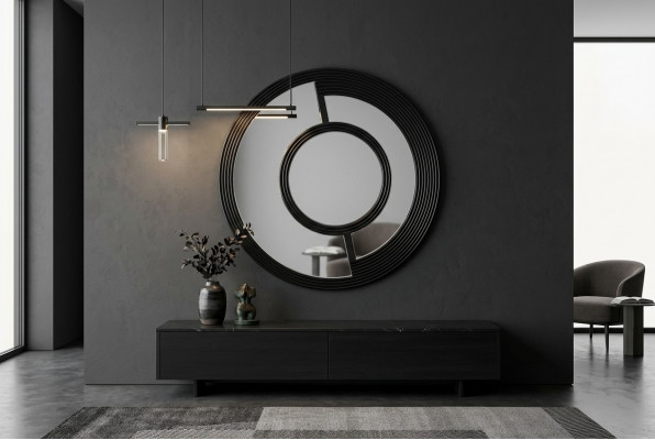 Wandspiegel Rund Spiegel Dekorative Modern Design Wohnzimmer Schwarz Spiegel Rond Decoratief Modern Ontwerp Woonkamer Zwart