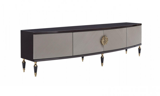 Sideboard RTV Lowboard TV Ständer Schrank Holz Grau Wohnzimmer  Sideboard RTV Lowboard TV-stand Kast Hout Grijs Woonkamer