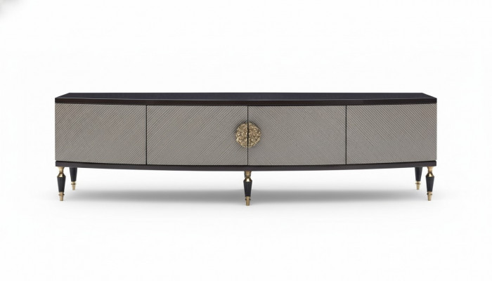 Sideboard RTV Lowboard TV Ständer Schrank Holz Grau Wohnzimmer  Sideboard RTV Lowboard TV-stand Kast Hout Grijs Woonkamer