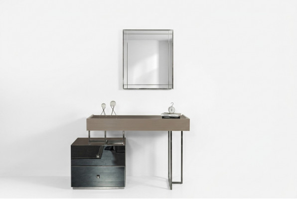 Console tafel met spiegel kaptafel kaptafel modern grijs hout
