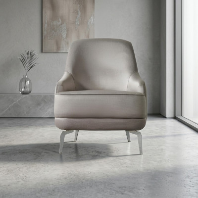 Fauteuil Oorfauteuil Cocktailsessel Stof Modern Grijs Zits Woonkamer