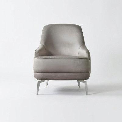 Fauteuil Oorfauteuil Cocktailsessel Stof Modern Grijs Zits Woonkamer