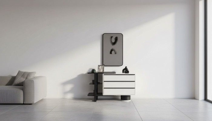 Kaptafel console tafel met spiegel make-uptafel modern hout wit