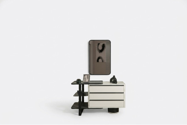 Kaptafel console tafel met spiegel make-uptafel modern hout wit
