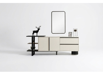 Kast dressoir met spiegel dressoir set Modern commode Wit
