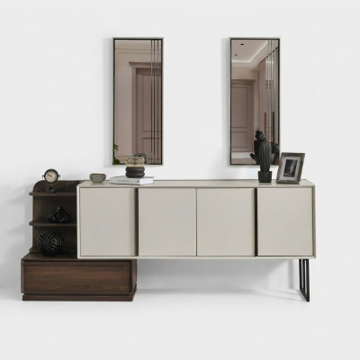 Kast dressoir met spiegel dressoir groep moderne commode wit