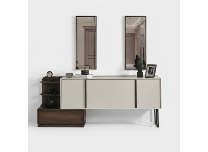 Kast dressoir met spiegel dressoir groep moderne commode wit