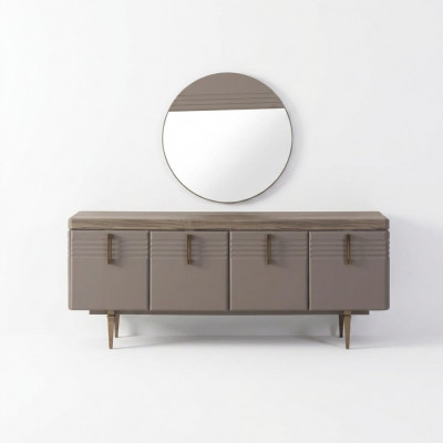 Dressoir Sideboard Grijs Kast Spiegel Commode Hout Set Commode