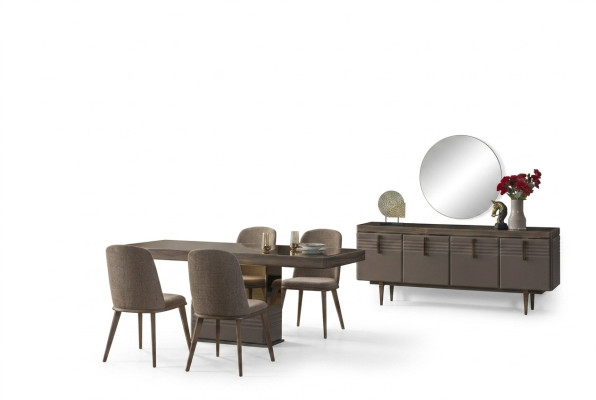 Eetgroep Eethoek Eetkamer Eettafel Stoelen Grijs Hout Set 9-delig Moderne