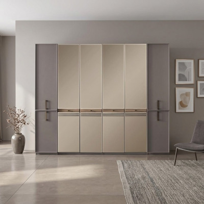 Moderne kledingkast kast houten kast hout grijs slaapkamerkast