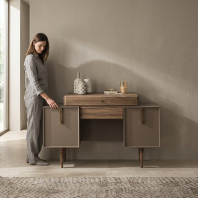 Kaptafel Kaptafel Dressoir Hout Grijs Slaapkamer Commode