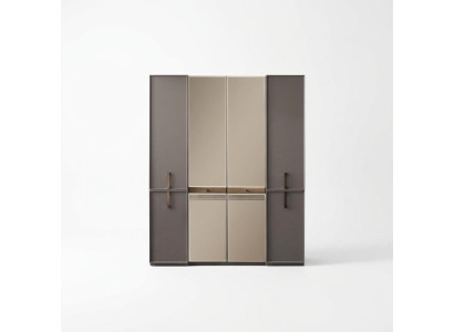 Kledingkast Slaapkamerkast Kast Houten kast Grijs Spiegel