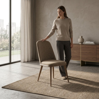 Groep stoelen Keukenstoelen Eetkamerstoelen Set van 6 houten stof