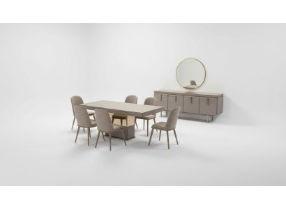 Eettafel eetkamertafel Tafel eetkamer Luxe Hout Beige 199 cm