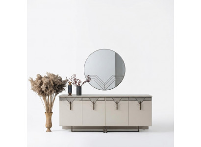 Dressoir met spiegel houten kast commode kast hout wit