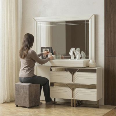 Make-uptafel Kaptafel Console tafel Hout Slaapkamercommode Wit