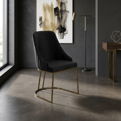 Groep stoelen Keukenstoelen Eetkamerstoelen Zwart 6-delig Modern Stof