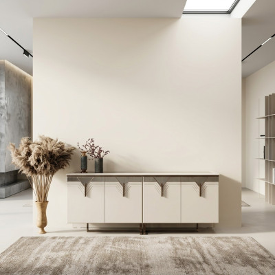 Sideboard Dressoir Houten kast Commode Kast Hout Wit Modern