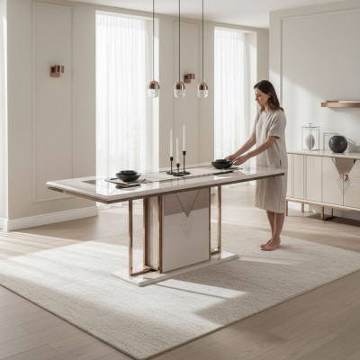 Luxe eettafel eettafel tafel eetkamer Modern hout Wit 200 cm