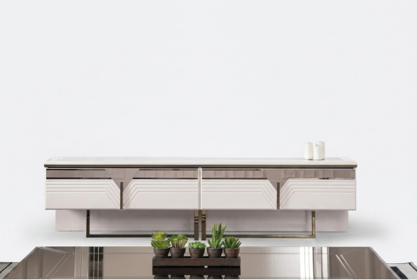 Sideboard RTV Lowboard TV-standaard Houten kast Kast Hout Wit Ontwerp